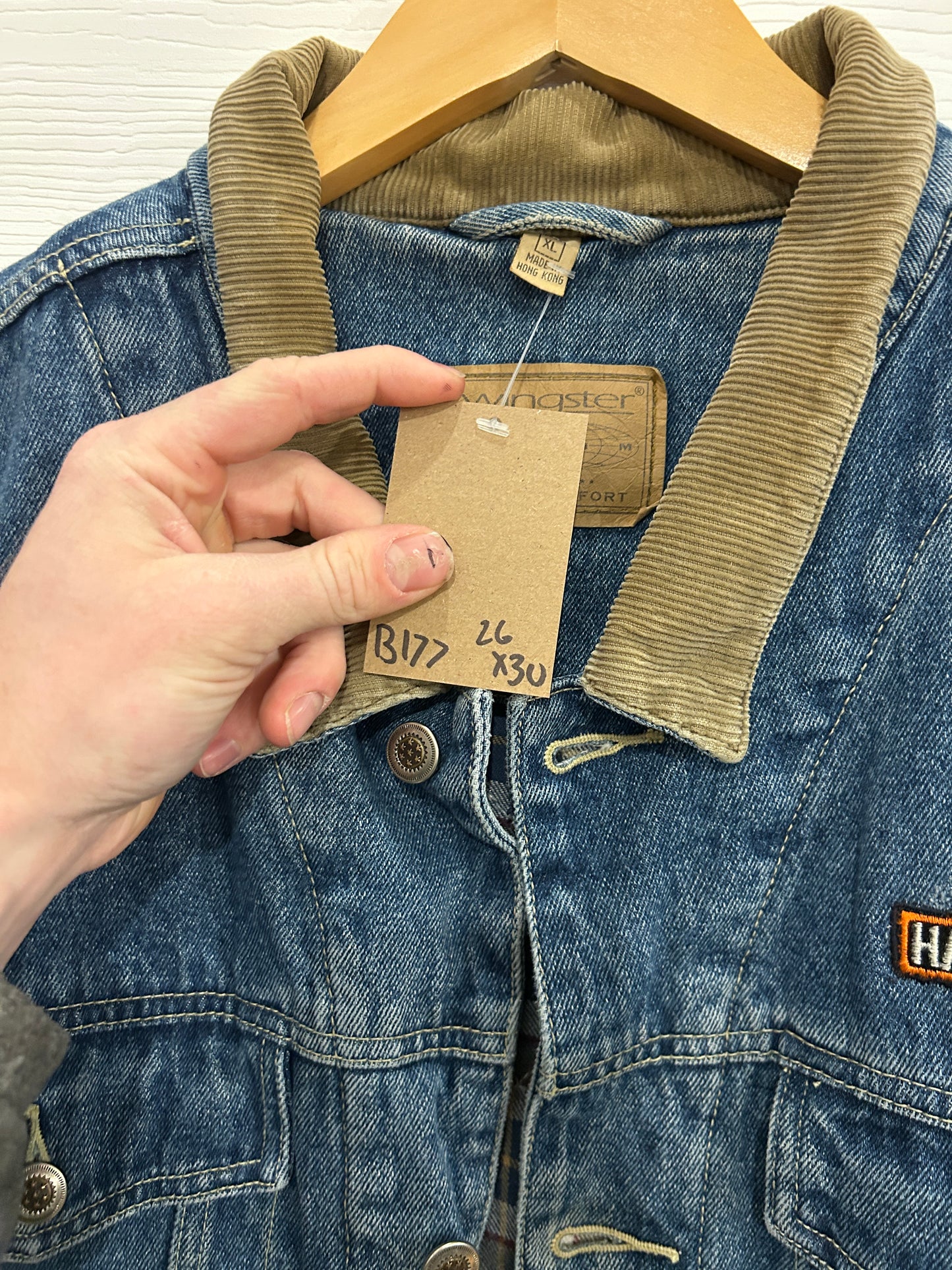 Vintage Flannel lined Denim Harley Jacket - XL