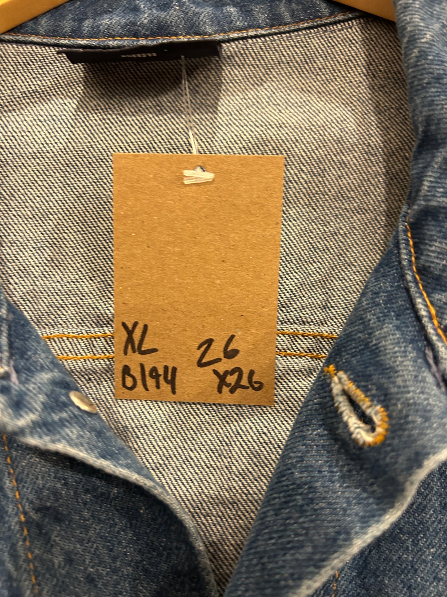 Vintage Hooters racing biker denim jacket