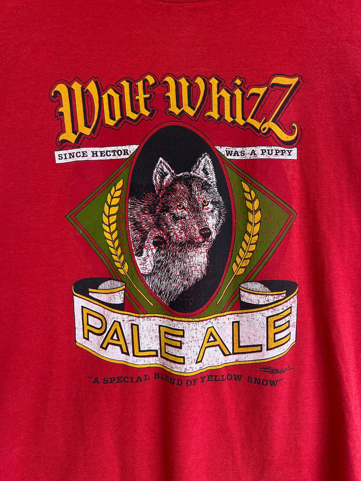 Vintage wolf Whizz pale ale tee
