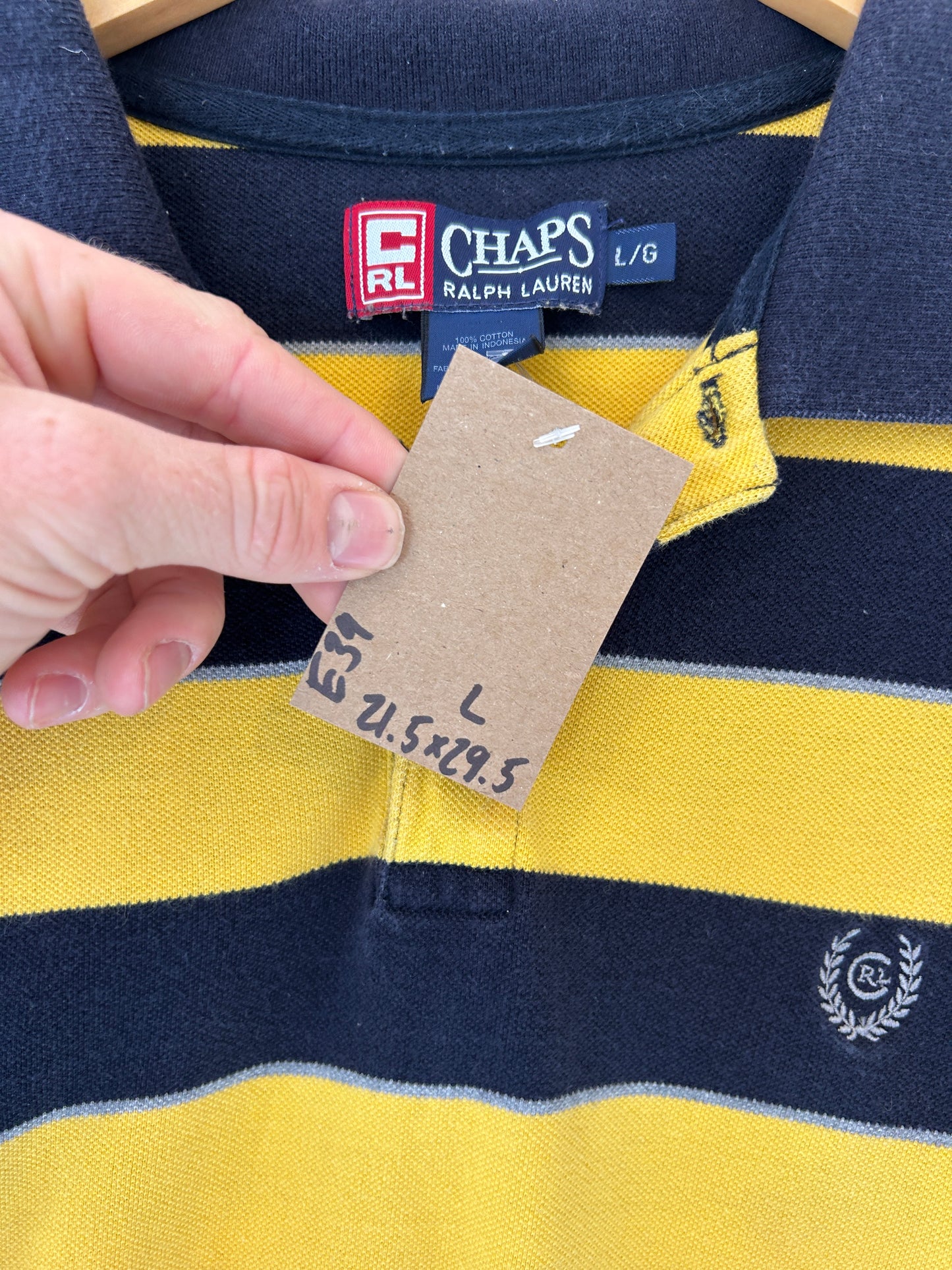Chaps striped polo - L