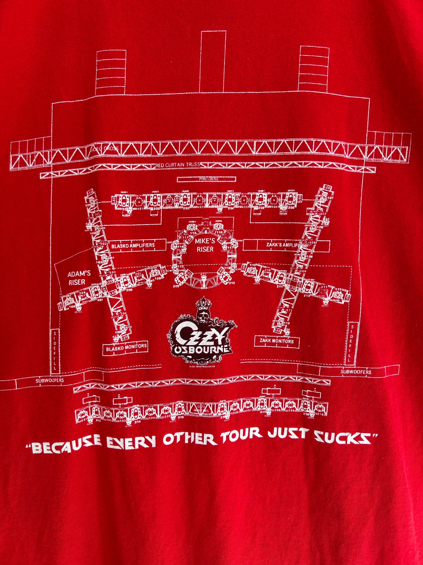 Ozzy Ozbourne back stage tee