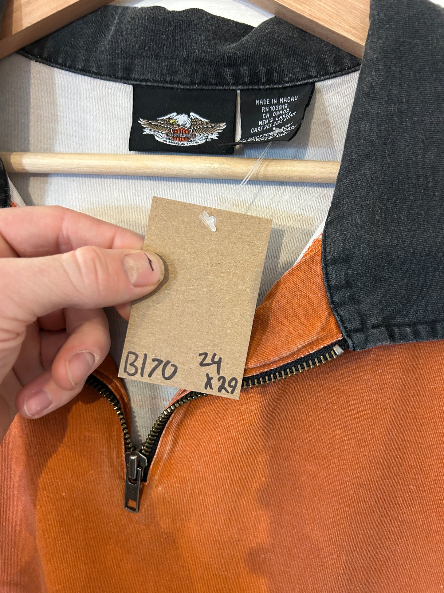 Vintage Harley Quarter zip - L