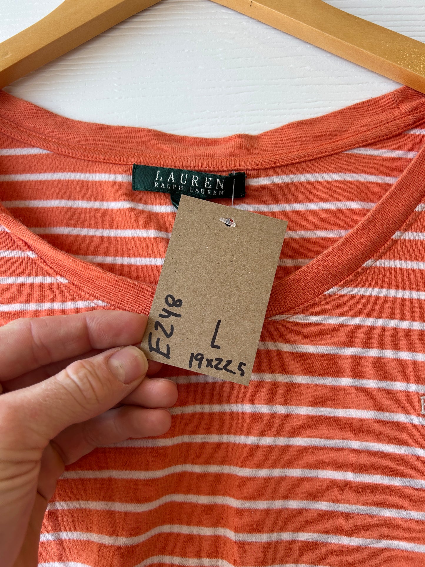 RL striped tee - L