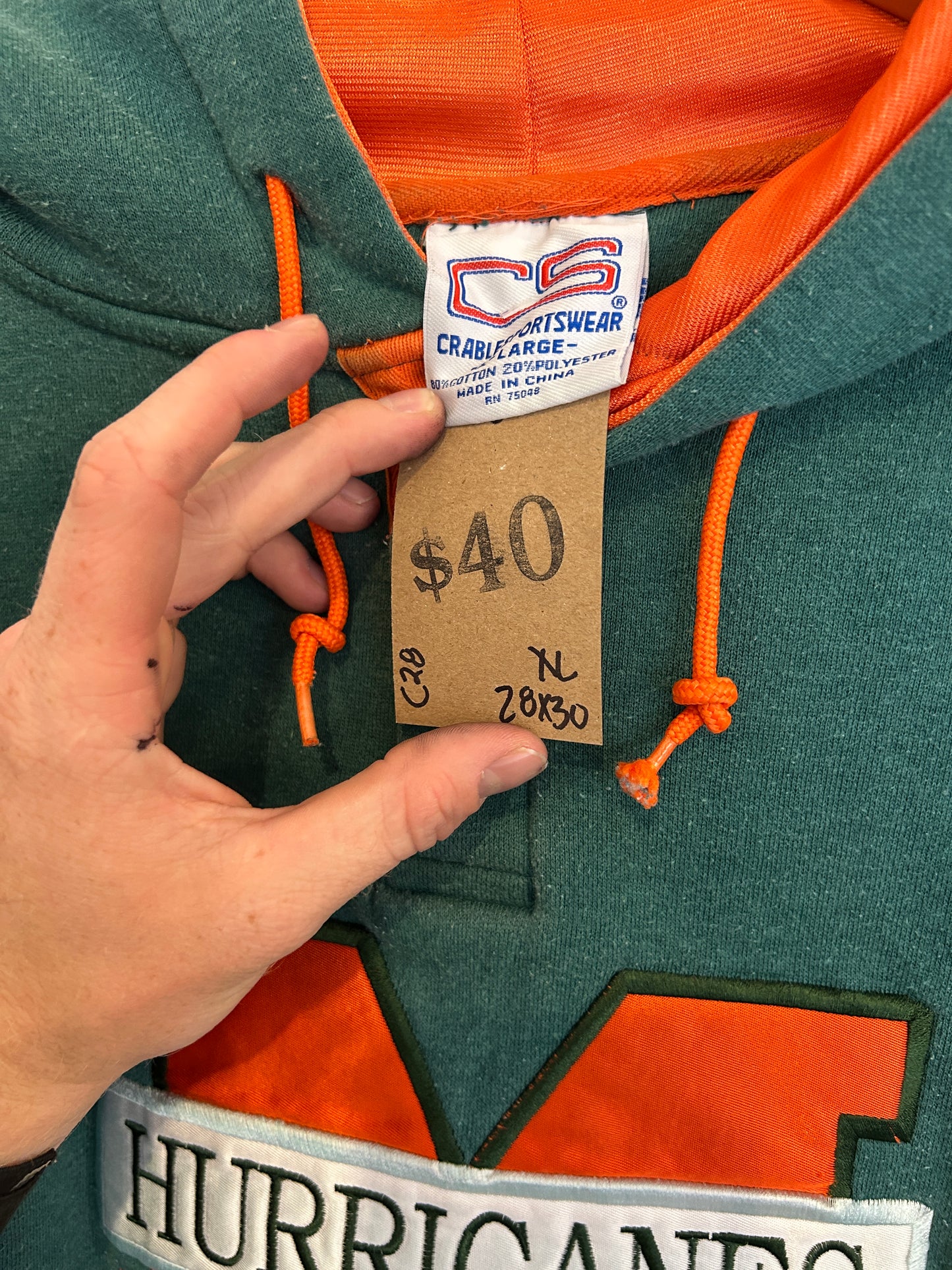 Miami hurricanes hoodie - XL