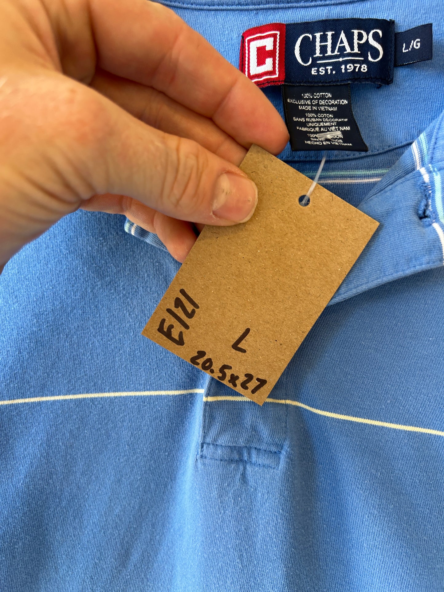 Chaps striped polo - L