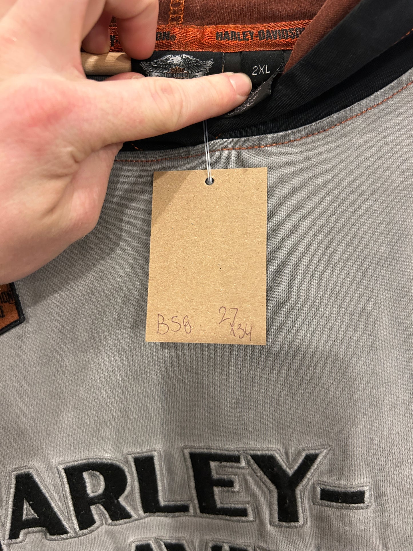 Vintage Harley embroidered Hoodie - XXL