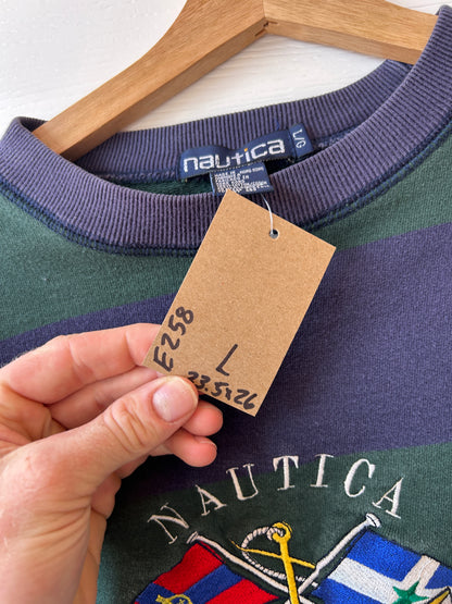 Nautica striped crew - L