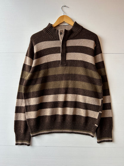 Striped golf sweater - L