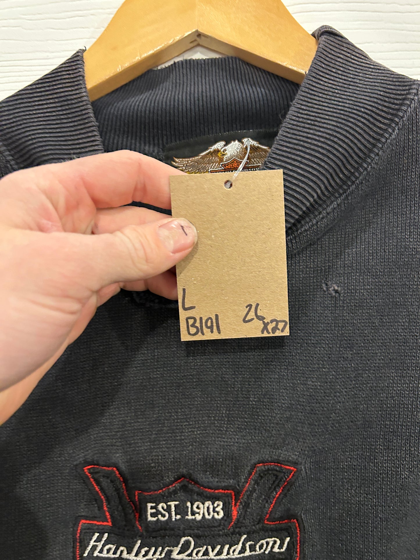 Embroidered Harley race long sleeve - L