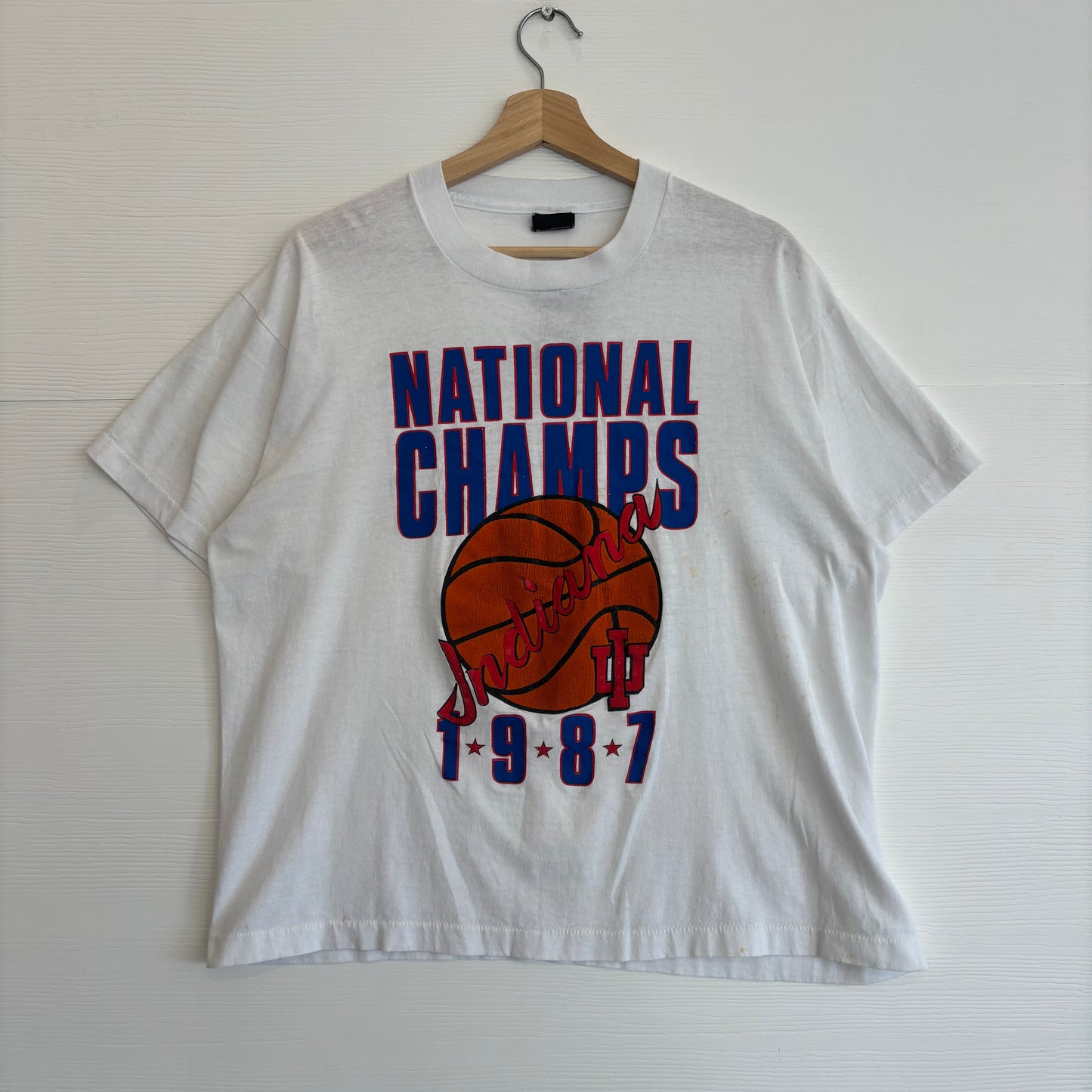 Vintage Indiana Hoosier National Champs Tee L