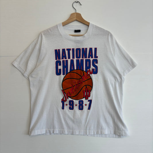 Vintage Indiana Hoosier National Champs Tee L