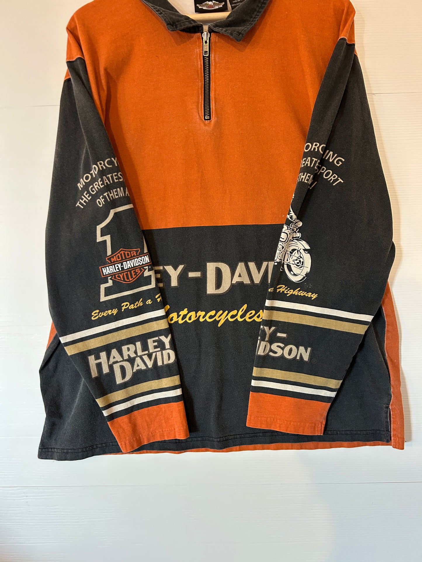 Vintage Harley Quarter zip - L