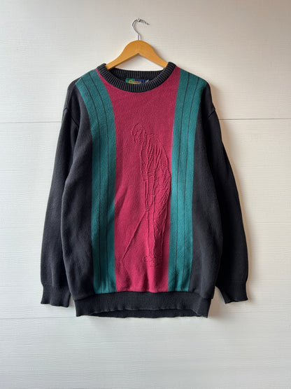Color block golfer sweater - XL