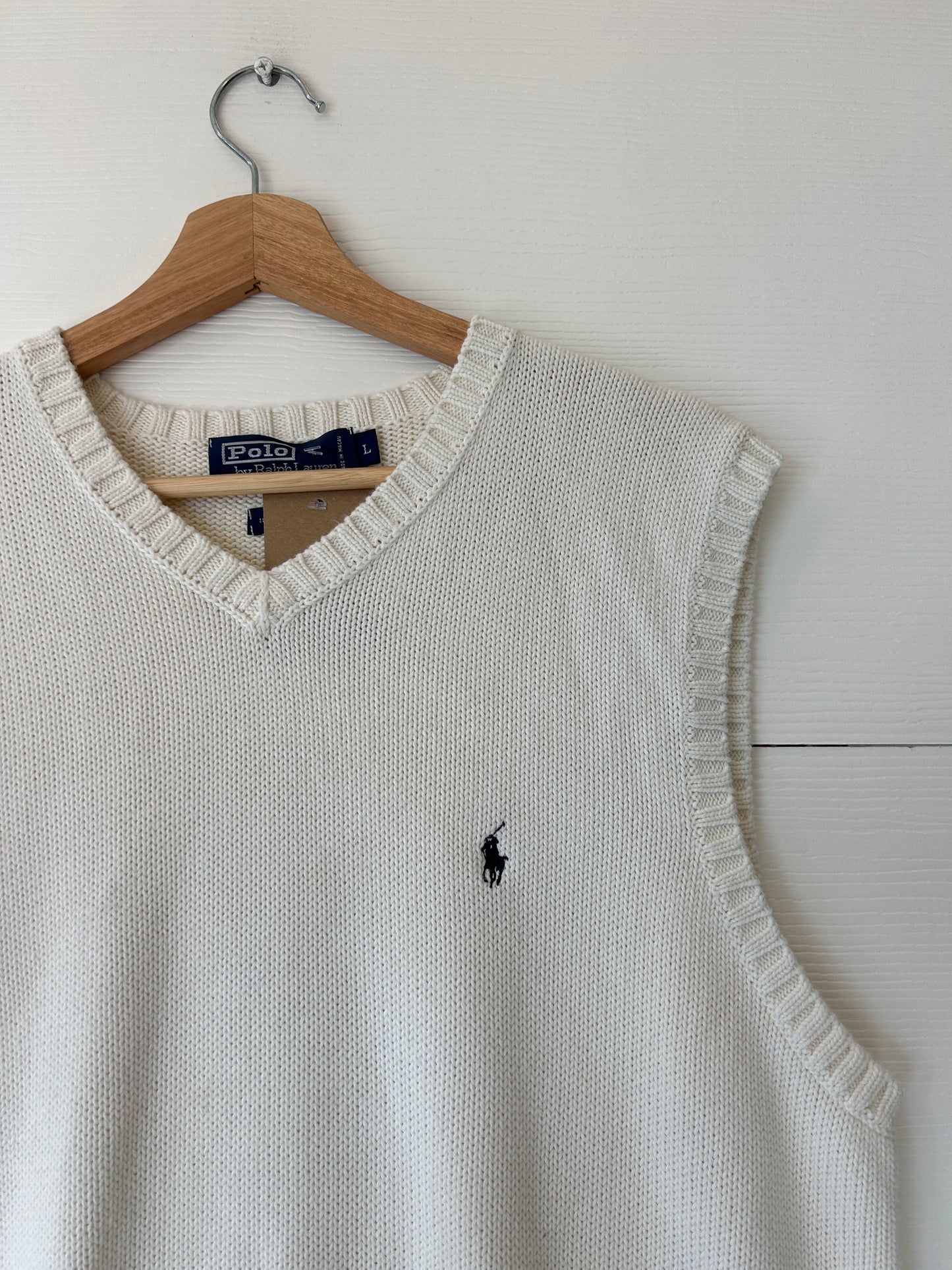 Polo knit vest - L