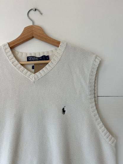 Polo knit vest - L