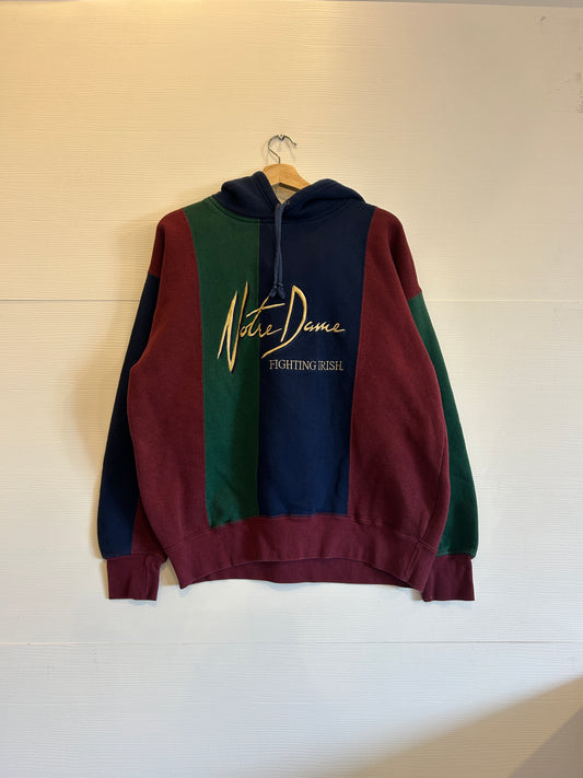 Vintage notre dame striped hoodie - L