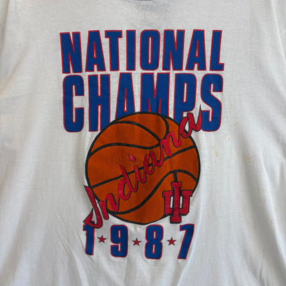 Vintage Indiana Hoosier National Champs Tee L