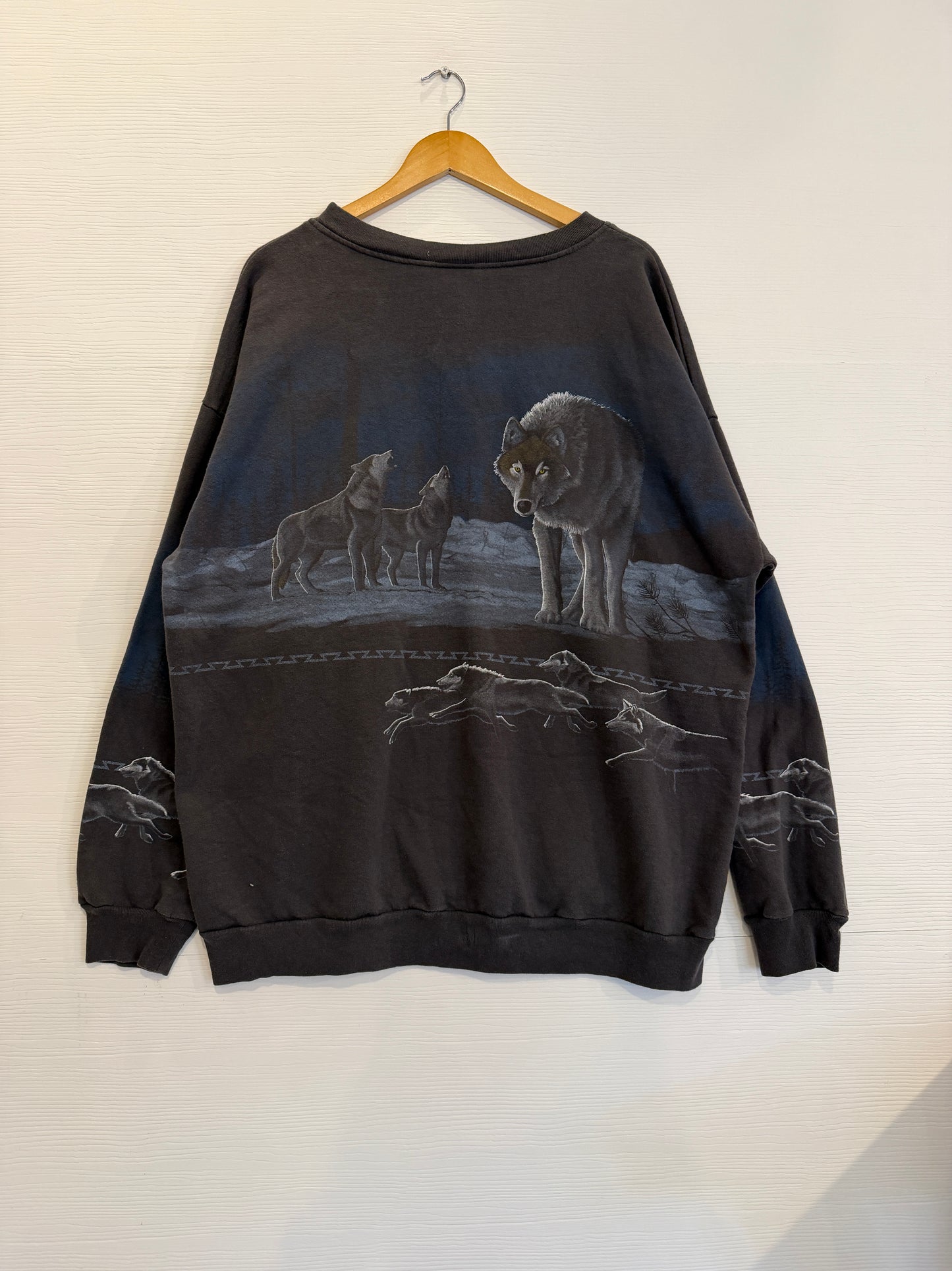 Nature wolf AOP crewneck - XL