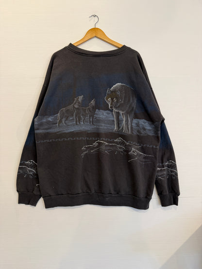 Nature wolf AOP crewneck - XL