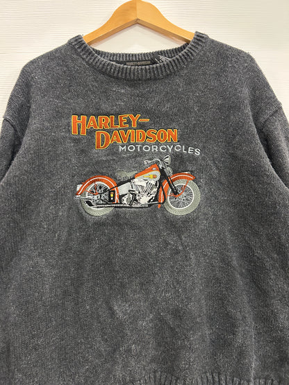 Vintage Harley embroidered biker knit - XL