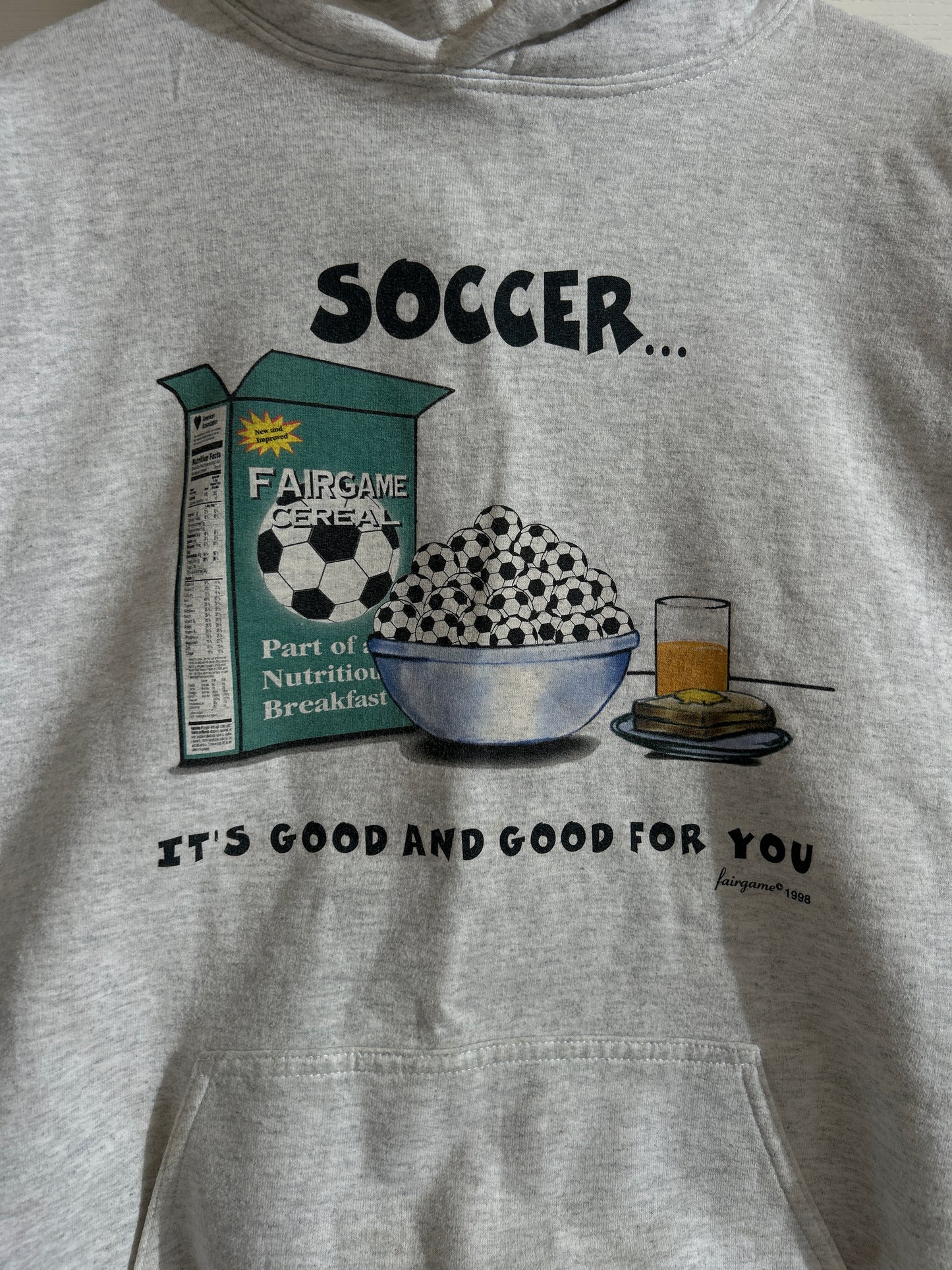 Vintage soccer fair game cereal hoodie