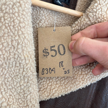 Vintage Gallery Fur Collar Leather Jacket - M