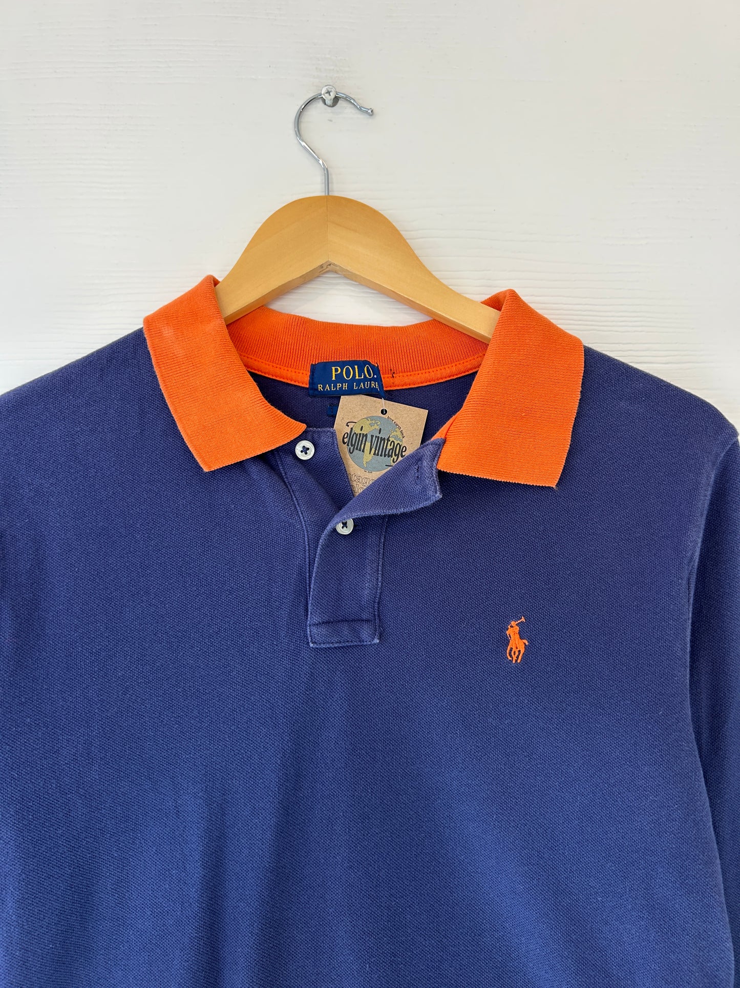 Ralph Lauren polo navy longsleeve - S