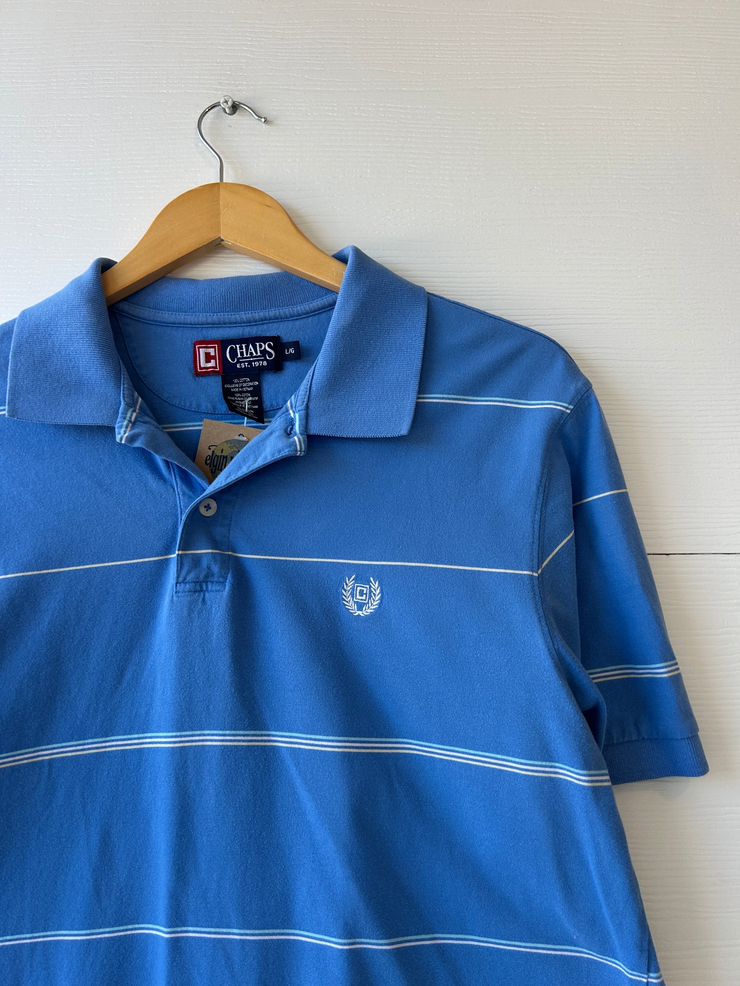 Chaps striped polo - L