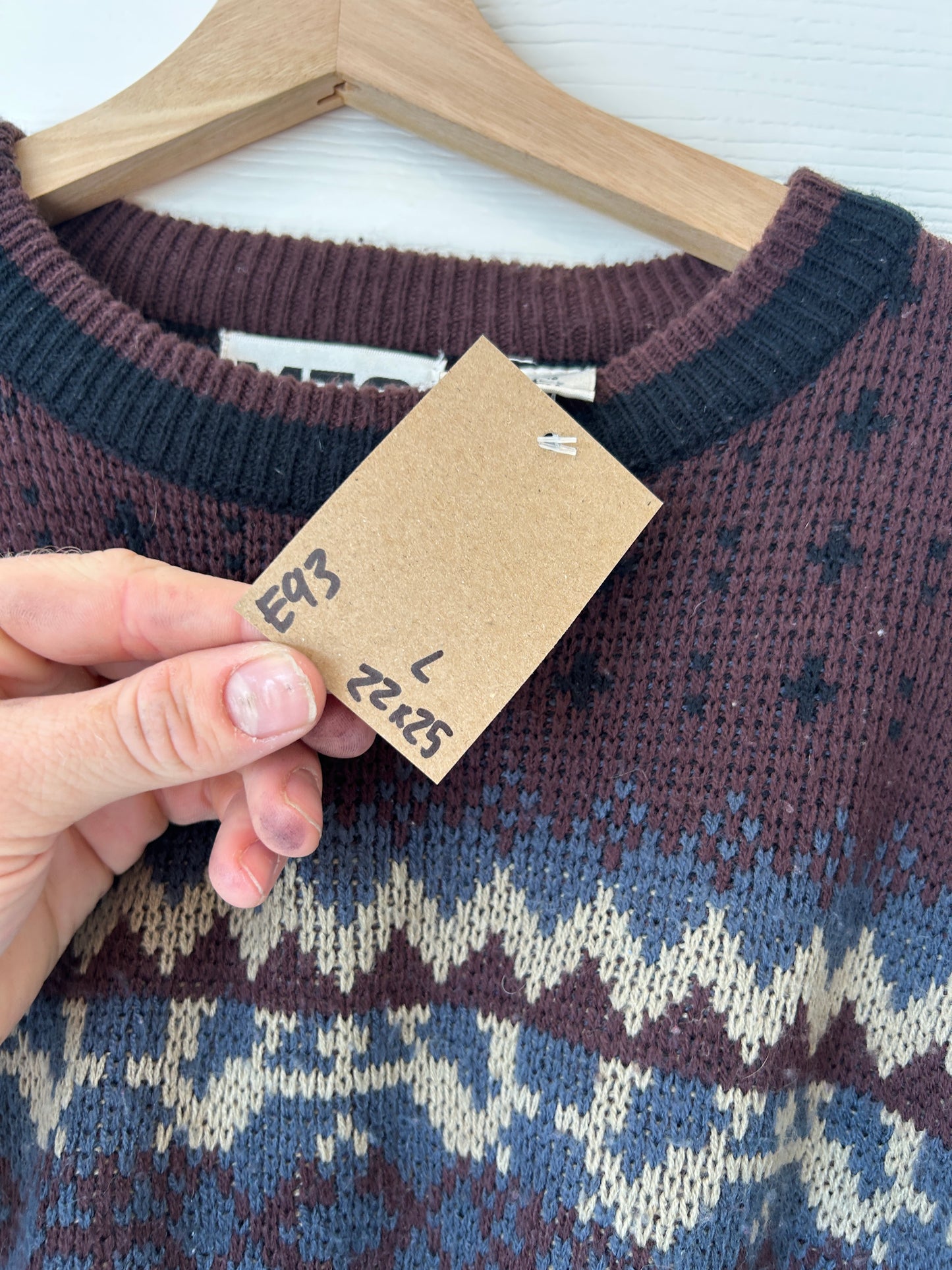 Striped golf sweater - L