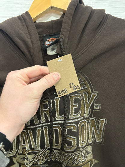 Y2K Brown Harley hoodie - M