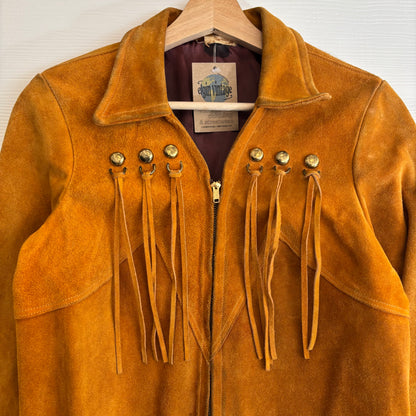 Vintage Suede Leather Tassel Jacket - S