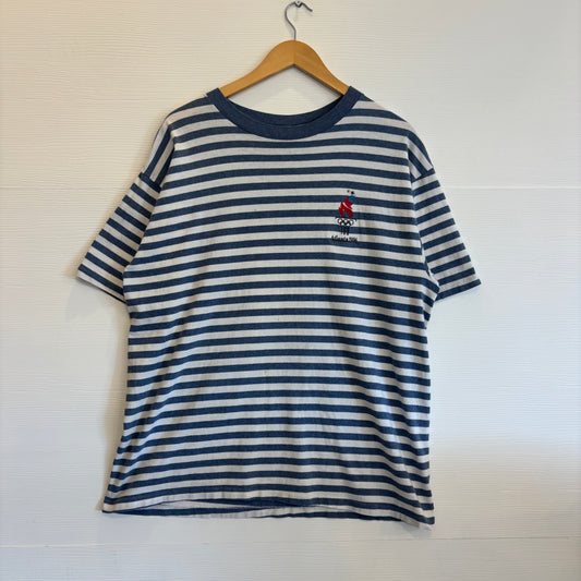 Vintage Atlanta Olympics Striped Tee L
