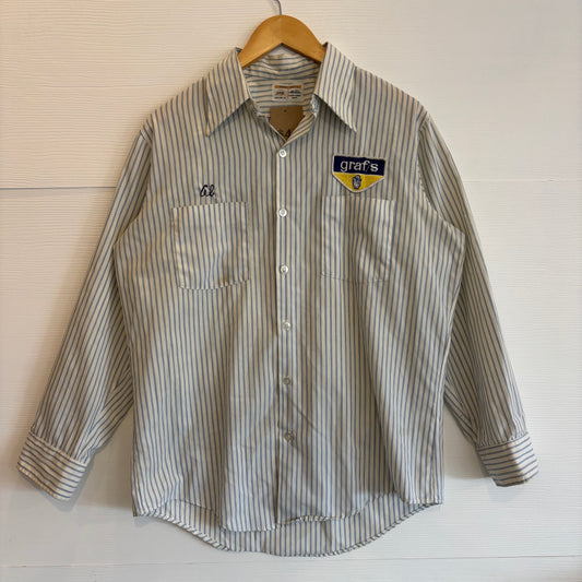 Vintage Permaknit Pinstripe Button-up 15 1/2