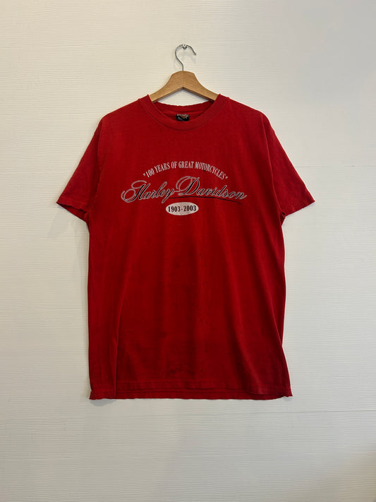 Distressed red Harley Tee - S