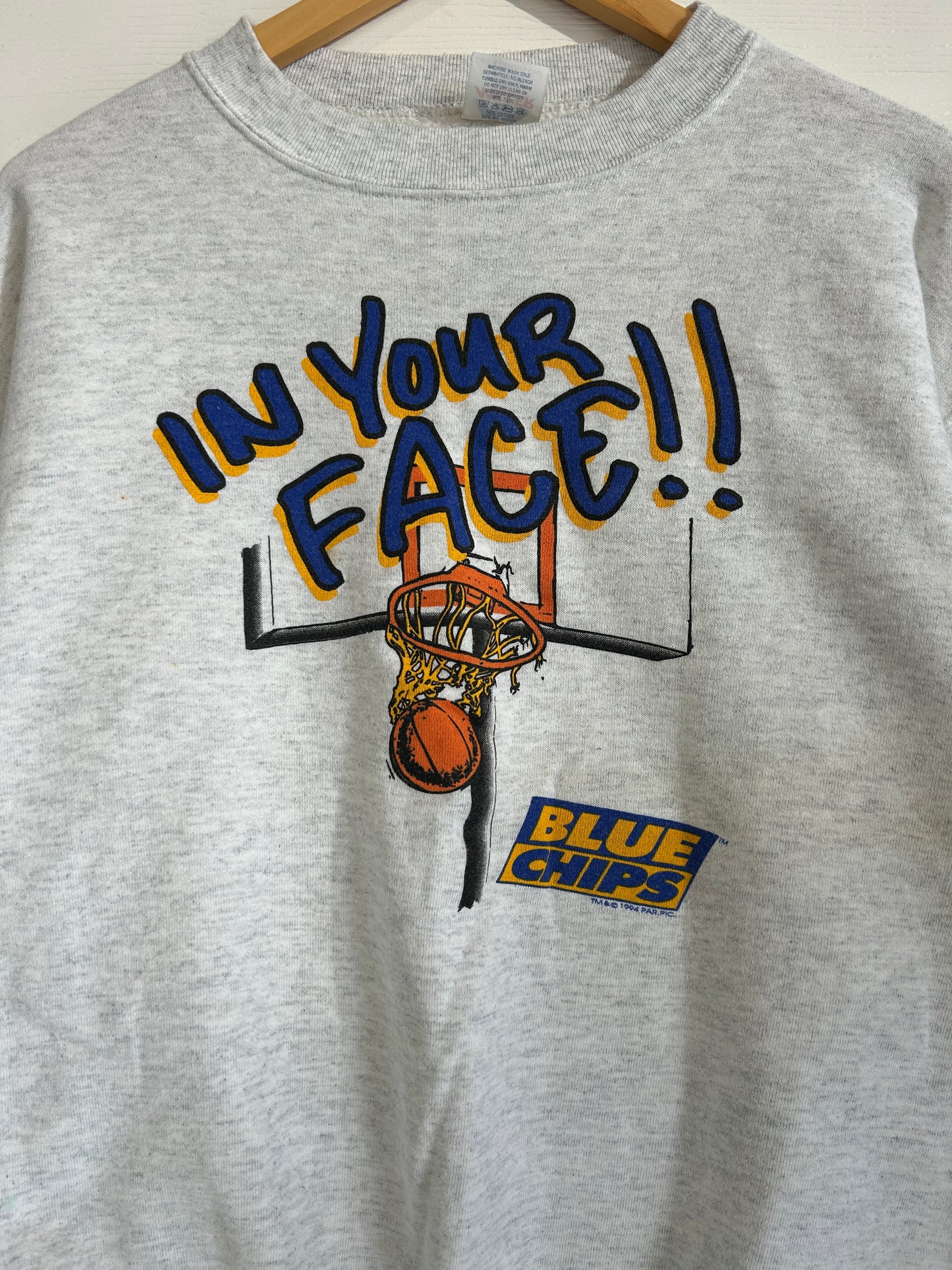 Vintage blue chips “in your face!!” Crew