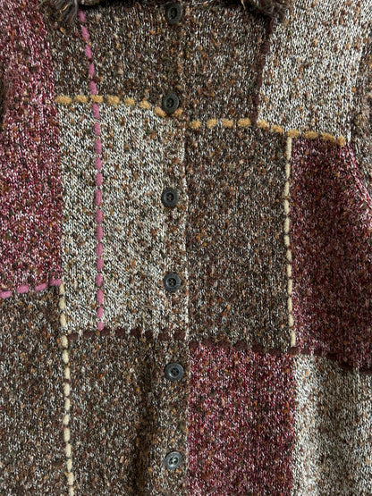 Alfred Dunner patched cardigan button down