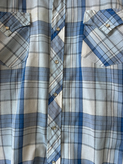 Pearl snap flannel tee - L