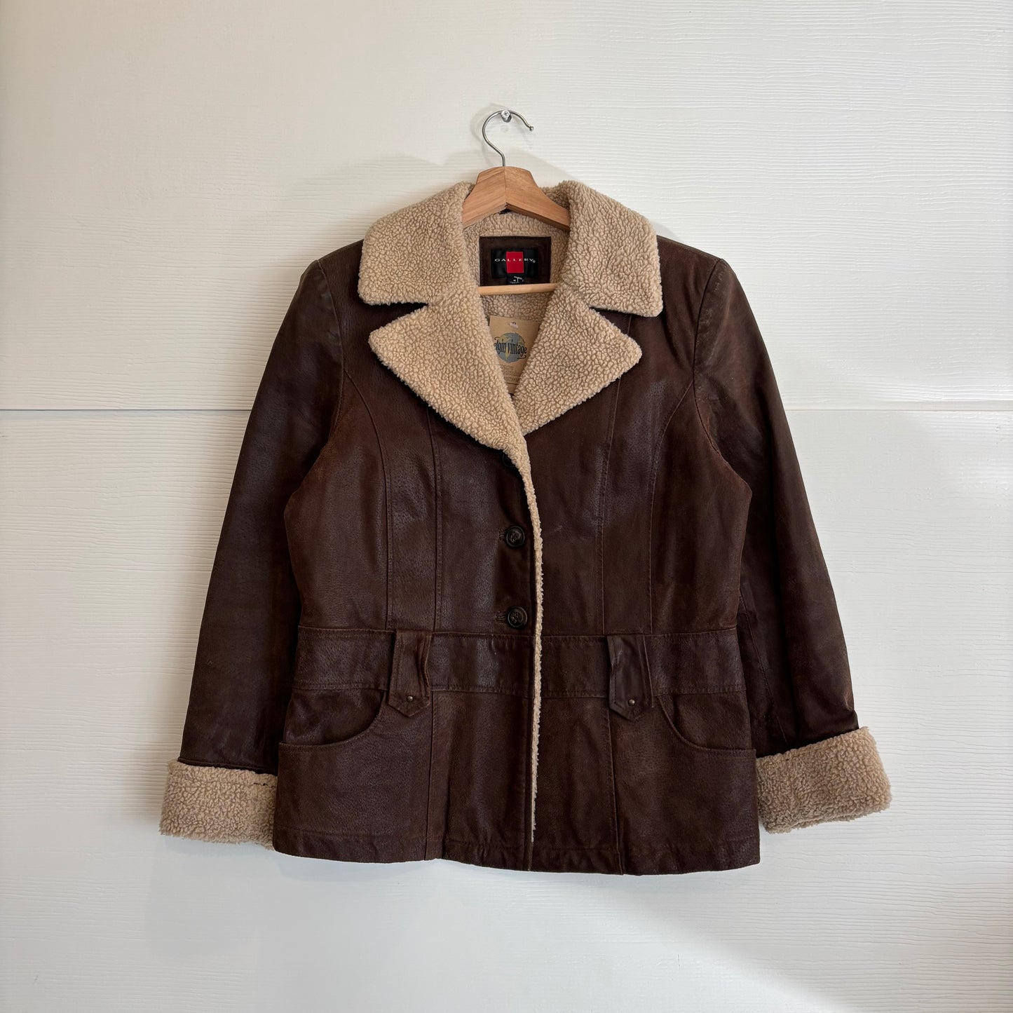 Vintage Gallery Fur Collar Leather Jacket - M
