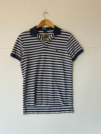 Striped polo tee - M