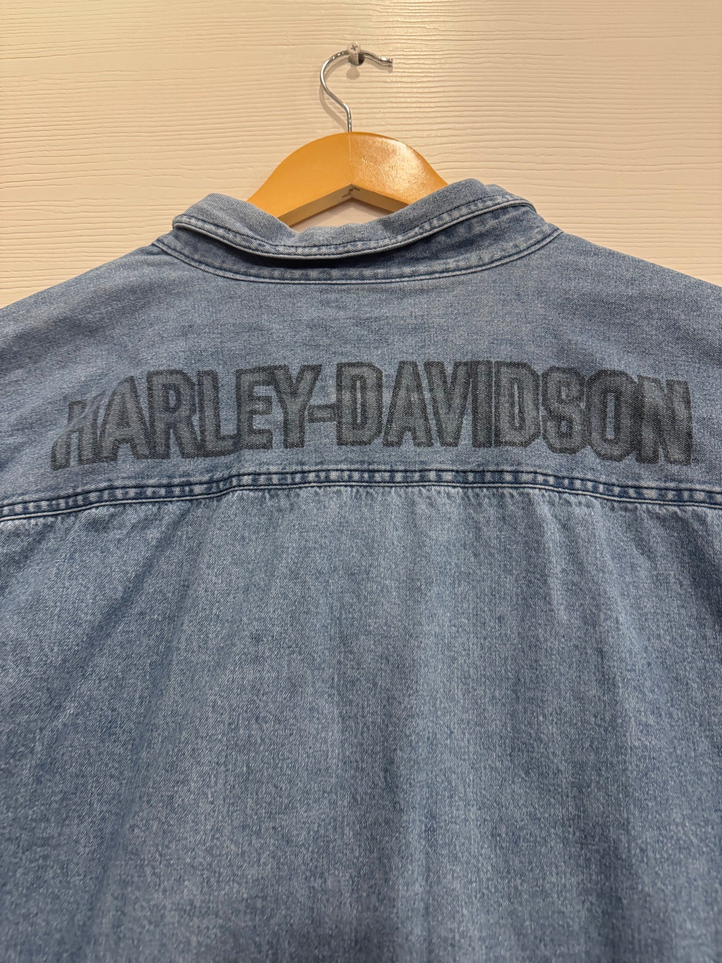 vintage Harley-Davidson denim button-up - XXL