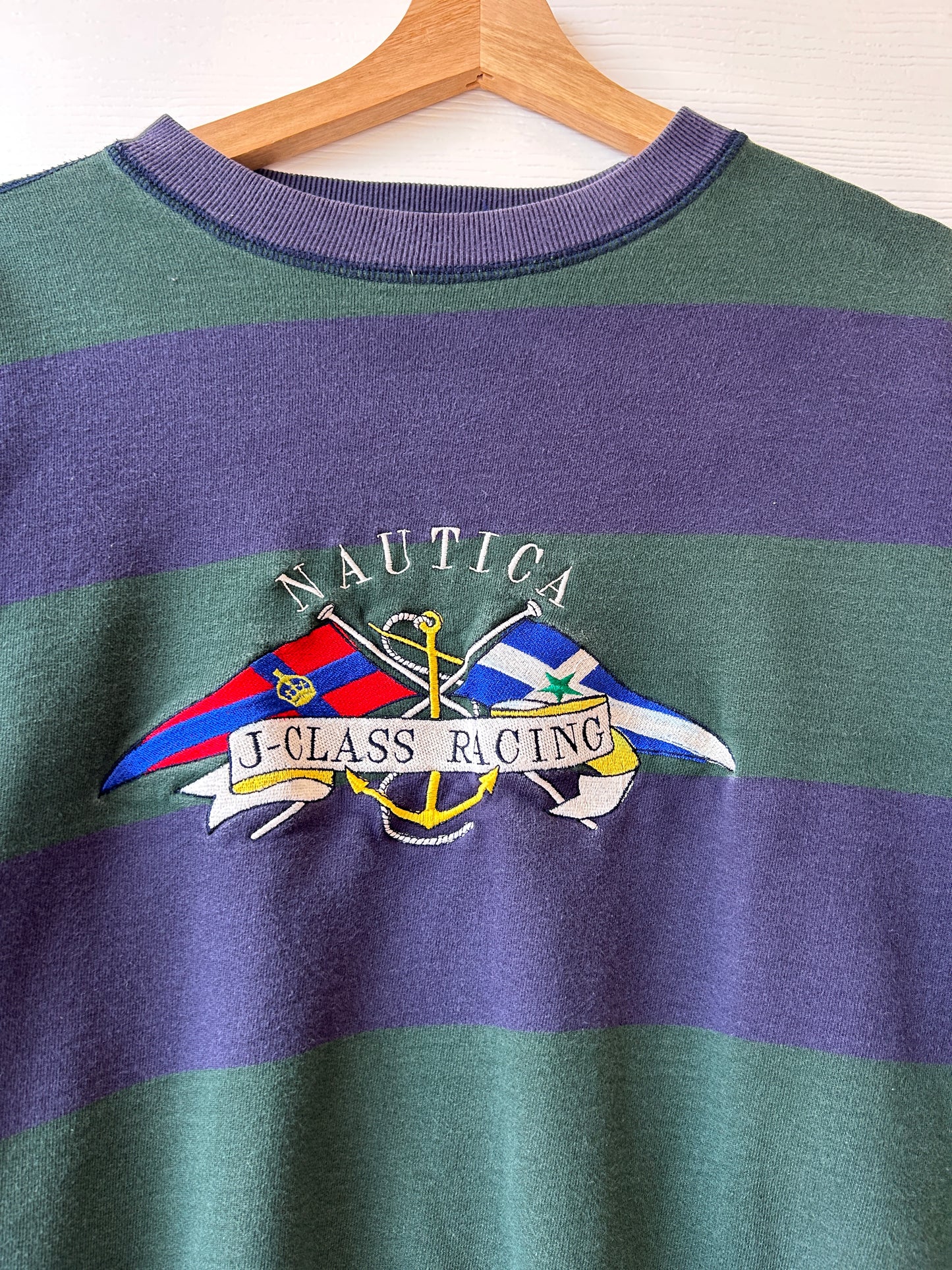 Nautica striped crew - L