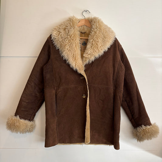 Vintage Fur Suede Leather Jacket - M