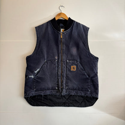 Vintage Distressed Navy Carhartt Work Vest - XL