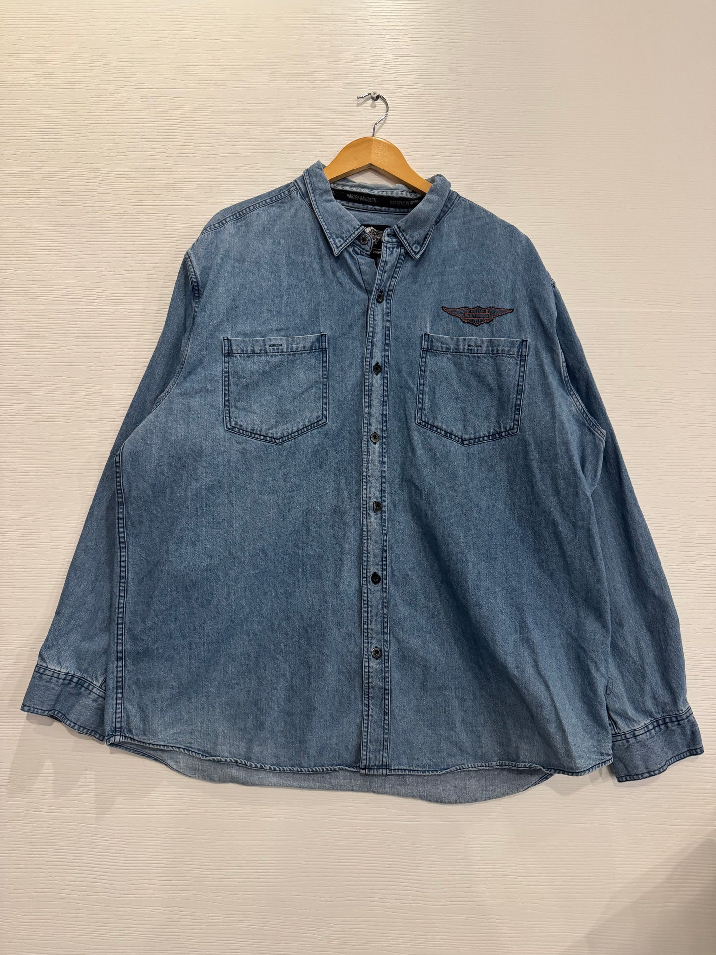 vintage Harley-Davidson denim button-up - XXL