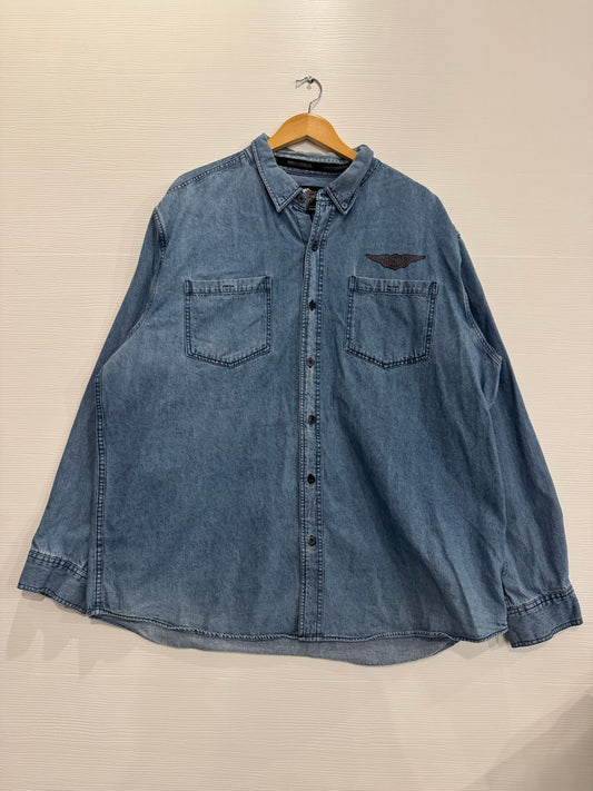 vintage Harley-Davidson denim button-up - XXL