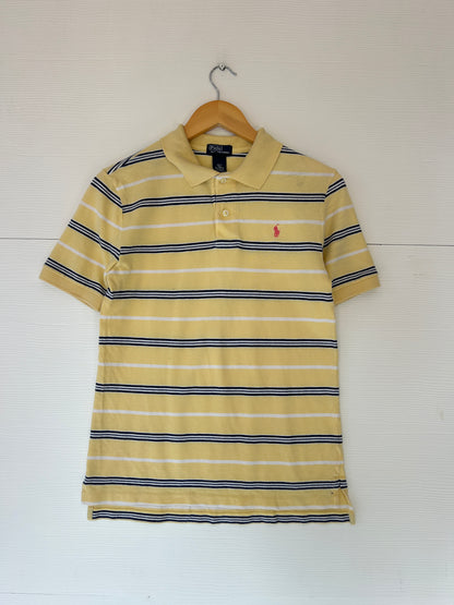 Ralph Lauren yellow striped polo tee - S