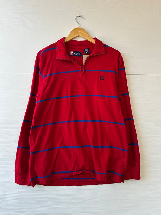 Chaps striped quarter zip - M