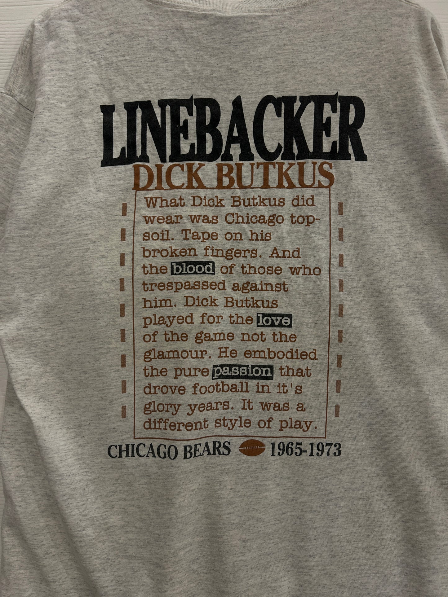 vintage chicago bears Dick Butkus graphic tee
