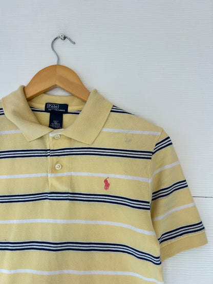 Ralph Lauren yellow striped polo tee - S
