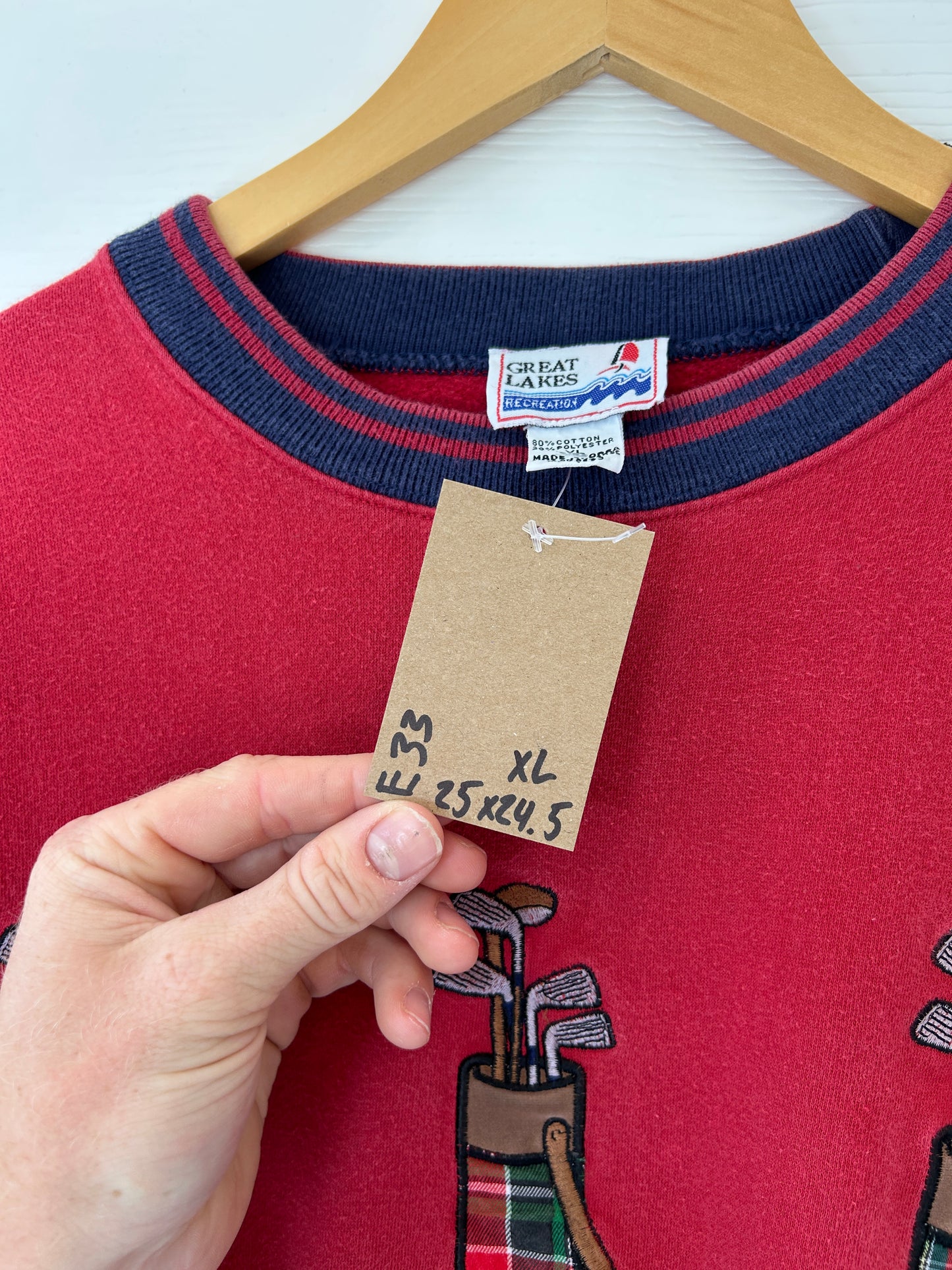 Golf bag ringer crewneck - XL